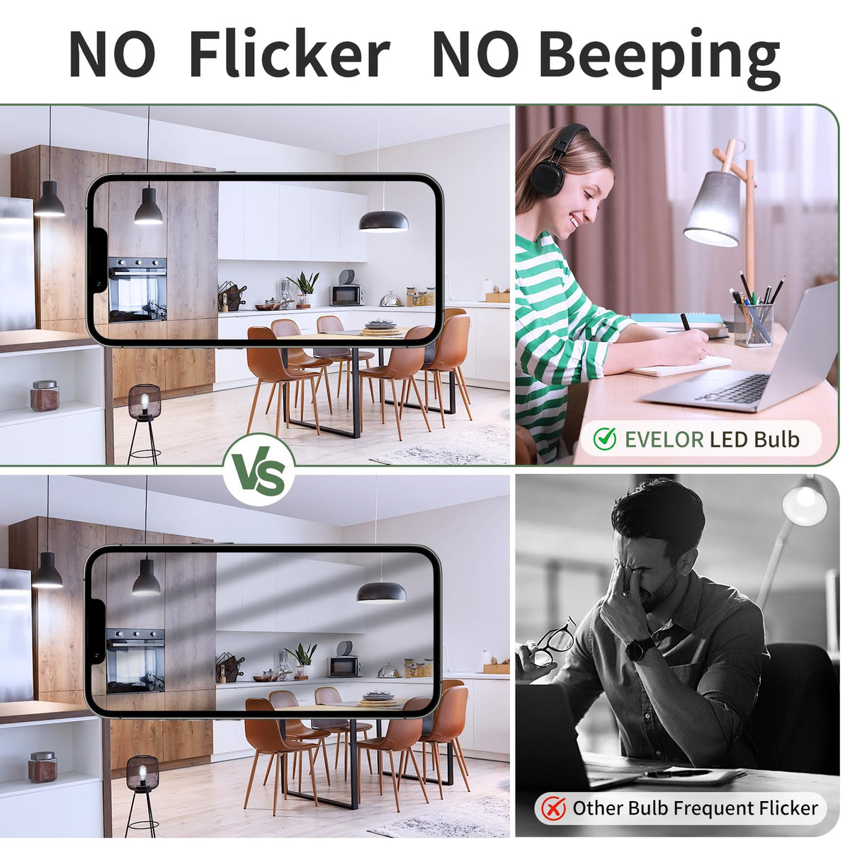evelor A19 no-flicker bulb delivers stable light for eye comfort