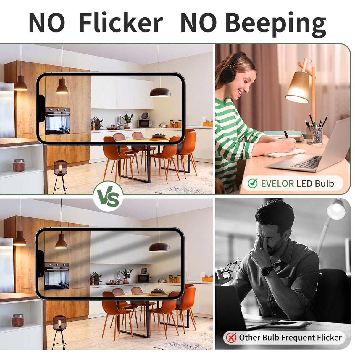 Evelor ideal for bedroom, living room, and office lighting scenarios