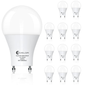 EVELOR GU24 LED bulb 800 lumens providing bright, steady illumination