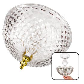 Evelots clip-on light shade with diamond-cut acrylic creates a warm, diffused glow