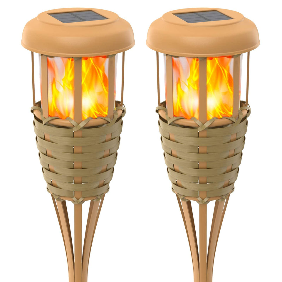 Evelynsun flickering flame torch light provides warm ambience for outdoor evenings