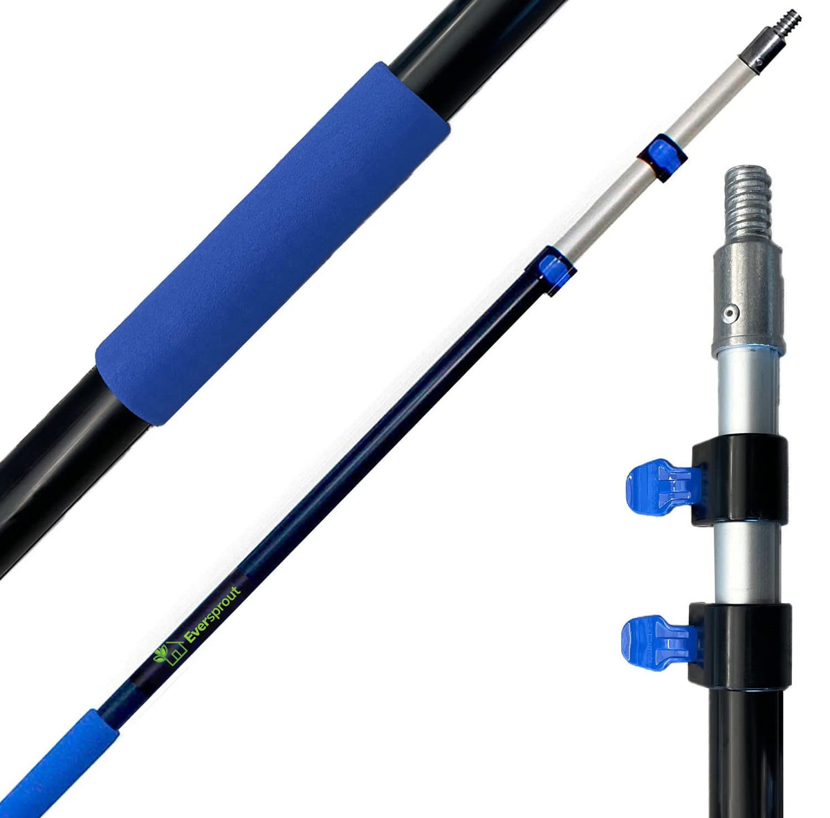 EVERSPROUT Pro 3-stage pole extended length enables high reach with a secure lock.