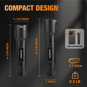 EverBrite 3000LM compact aluminum design fits easily in bags or pockets.