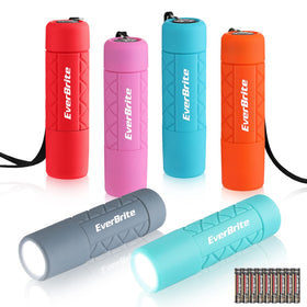 EverBrite six-pack mini flashlights in six colors for versatile outdoor lighting.