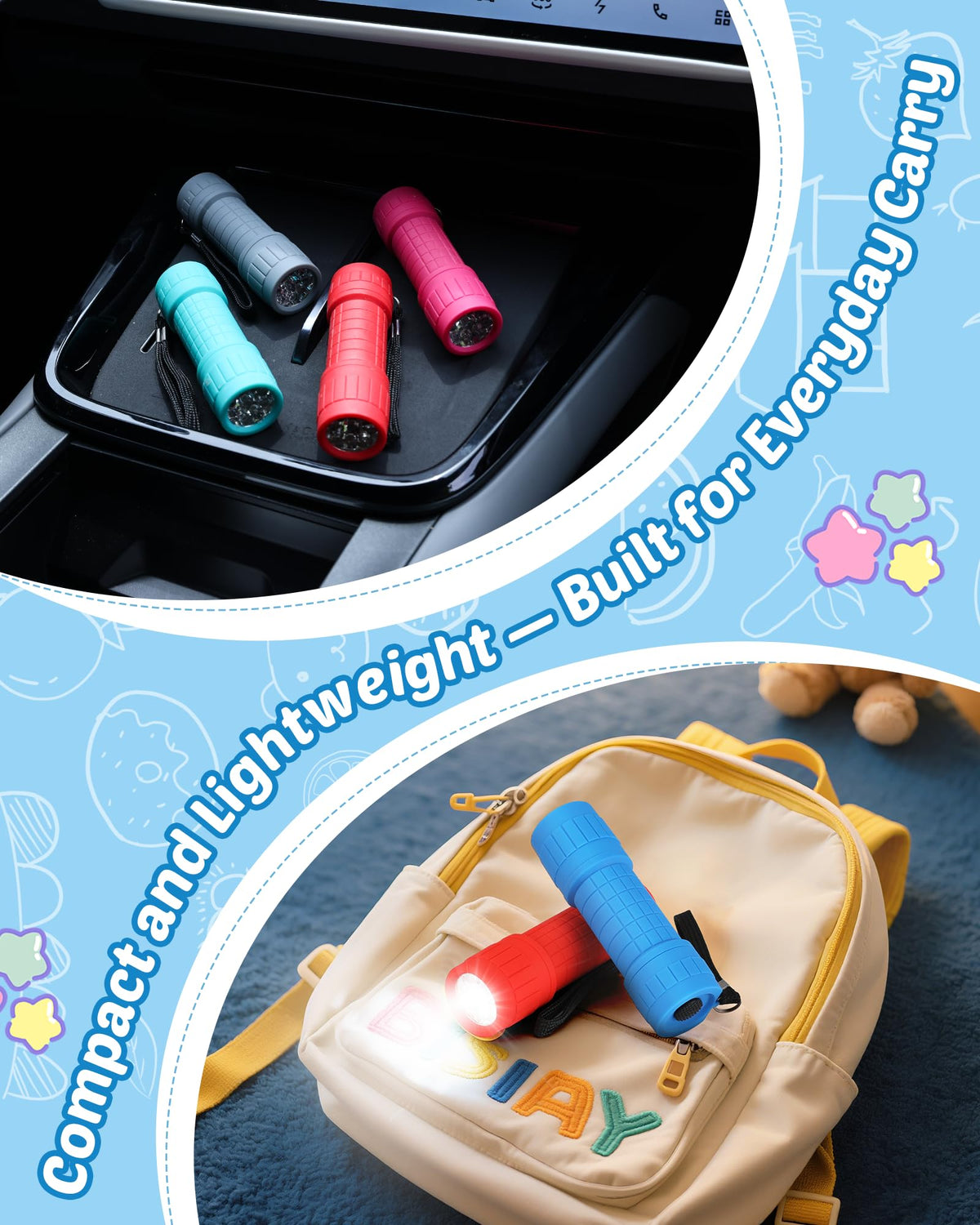 EverBrite 9-LED flashlight with lanyard, six-pack convenience for emergencies.