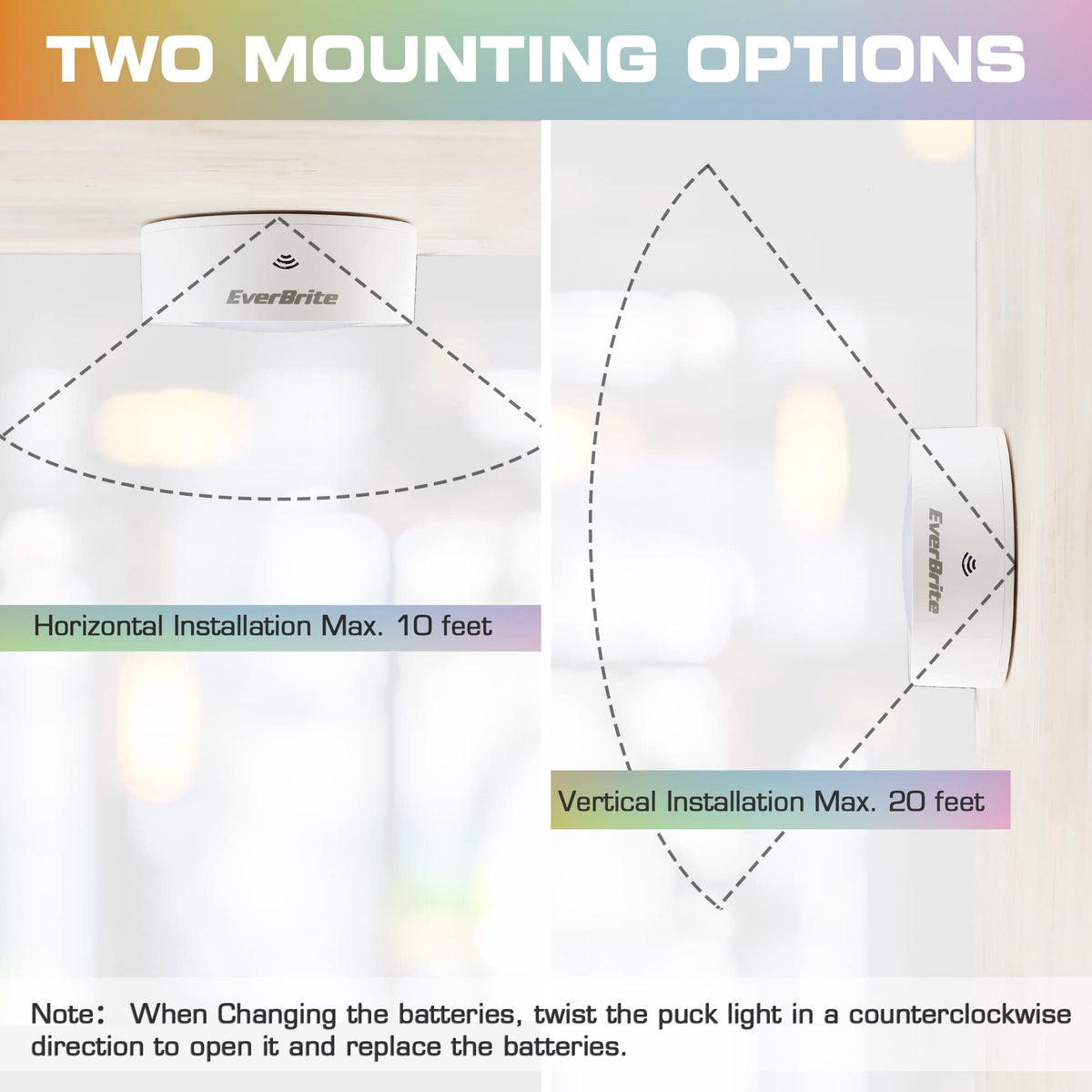 EverBrite remote-controlled LED lights illuminate dark corners efficiently.