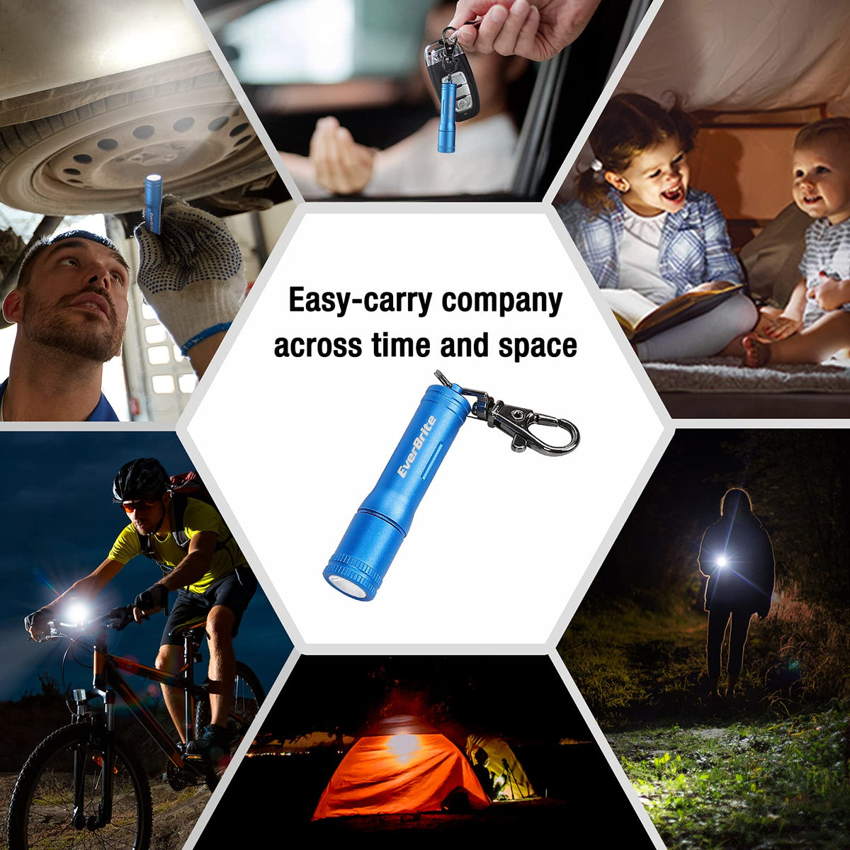 EverBrite keychain flashlight AAA battery included for immediate use