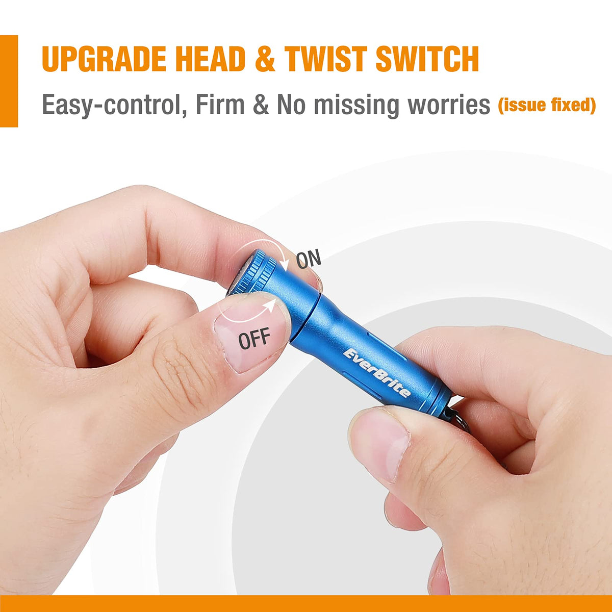 EverBrite keychain flashlight handheld ergonomic grip for comfort