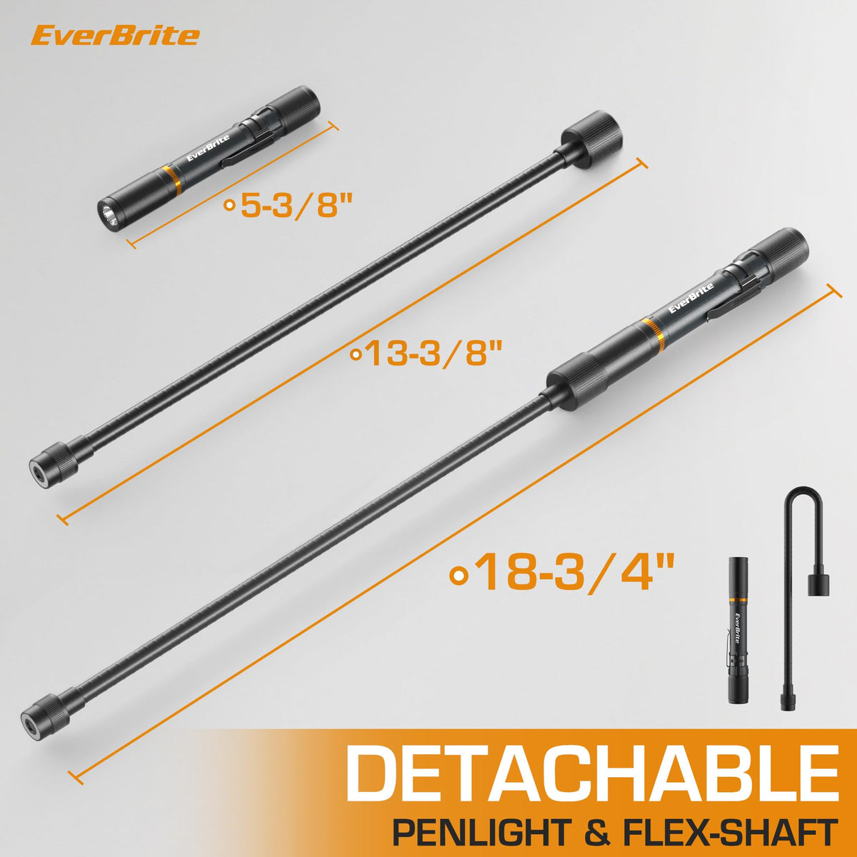 EverBrite LED flashlight magnetic-top attaches to metal surfaces for quick retrieval