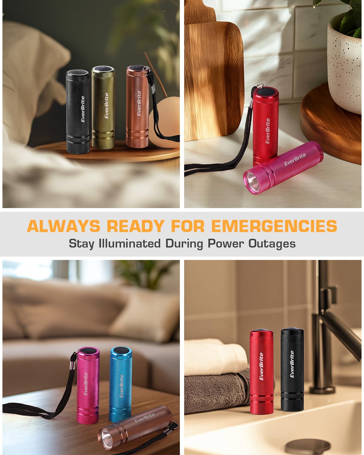 EverBrite green mini flashlight close-up, compact light for camping