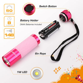 EverBrite yellow mini flashlight with glow-in-the-dark handle for visibility