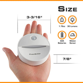 EverBrite battery-powered night light runs anywhere without wiring.