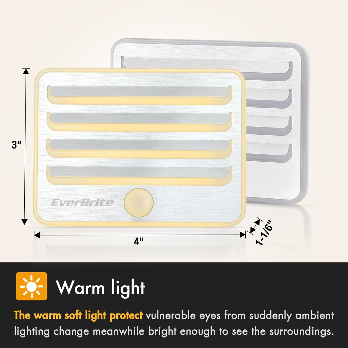 EverBrite unit runs on battery power; nine AA batteries included for instant use.