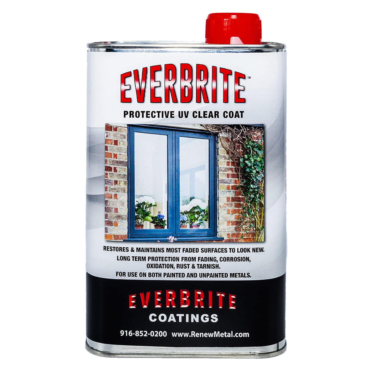 Everbrite protective coating being brushed onto metal to restore color and shine
