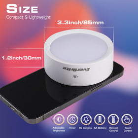 EverBrite LED puck lights brighten workspaces without harsh glare.