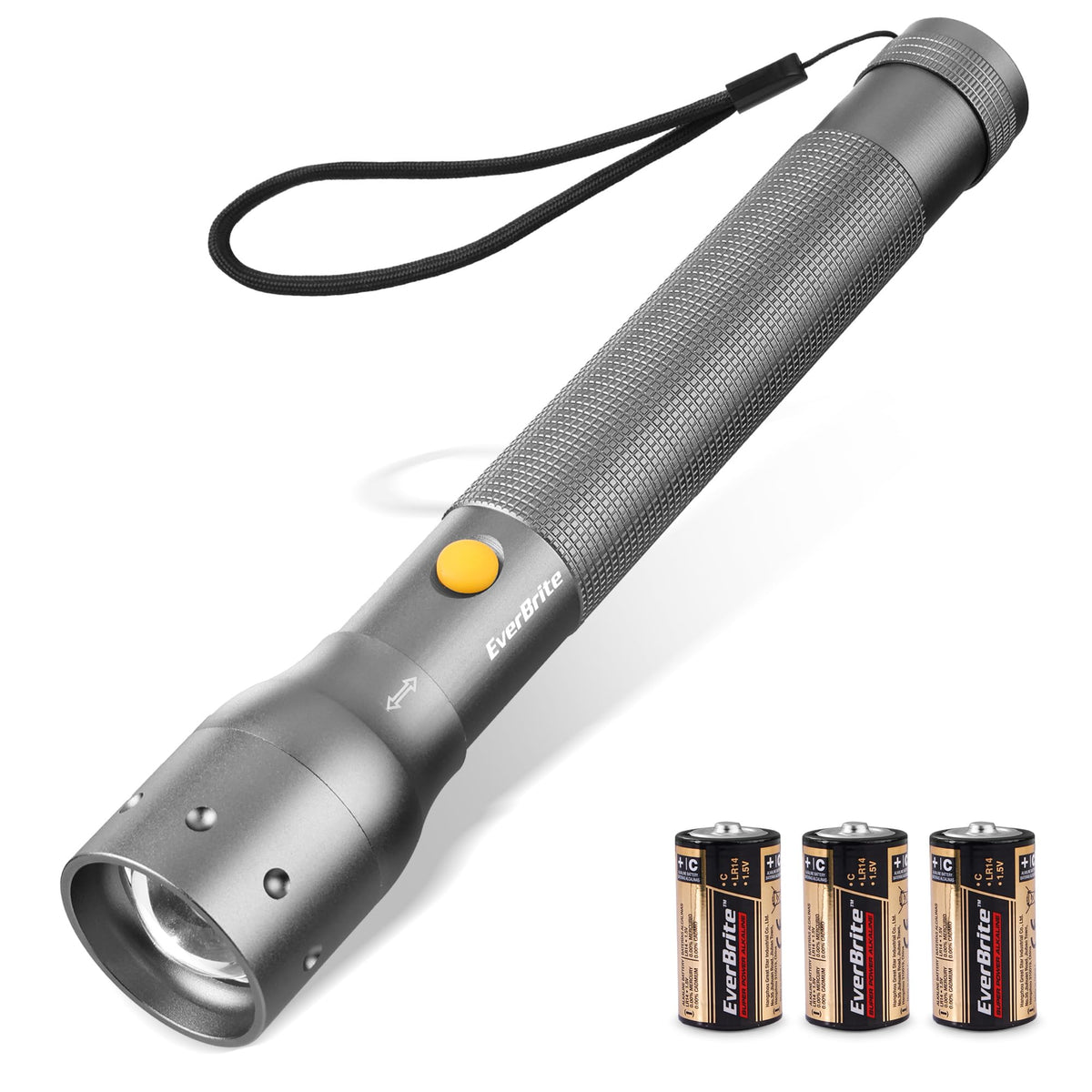 EverBrite ultra-bright tactical flashlight beam provides long-range visibility