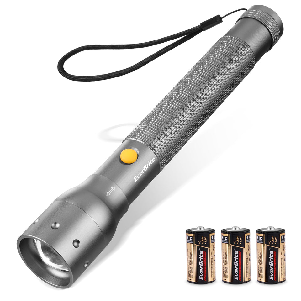 EverBrite ultra-bright tactical flashlight beam provides long-range visibility