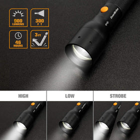 EverBrite low-beam duration indicates up to 46 hours of steady light for extended tasks.