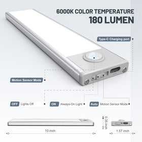 EVERDOSS USB-C rechargeable cabinet light powers on-demand illumination without wiring.