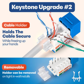 Everest 45Term compatible with 45-degree keystone jacks for quick terminations.