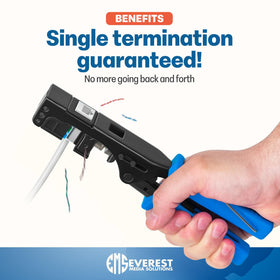 Adjustable seating and depth on Everest easyJACK for precise terminations.