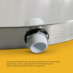 Everflow pan compatible with 22-inch water heaters for practical fit