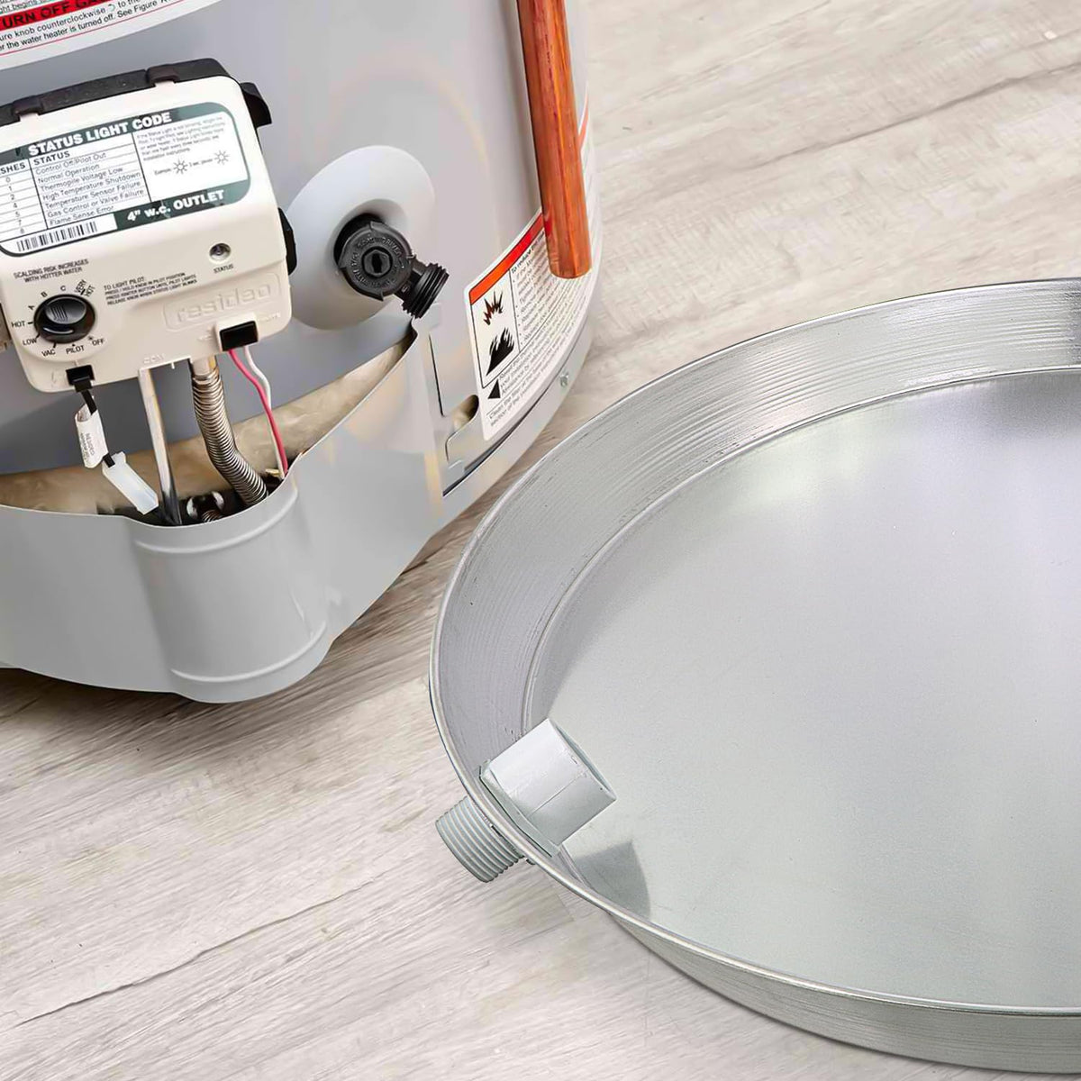 Everflow drain pan reduces risk of floor damage from leaks