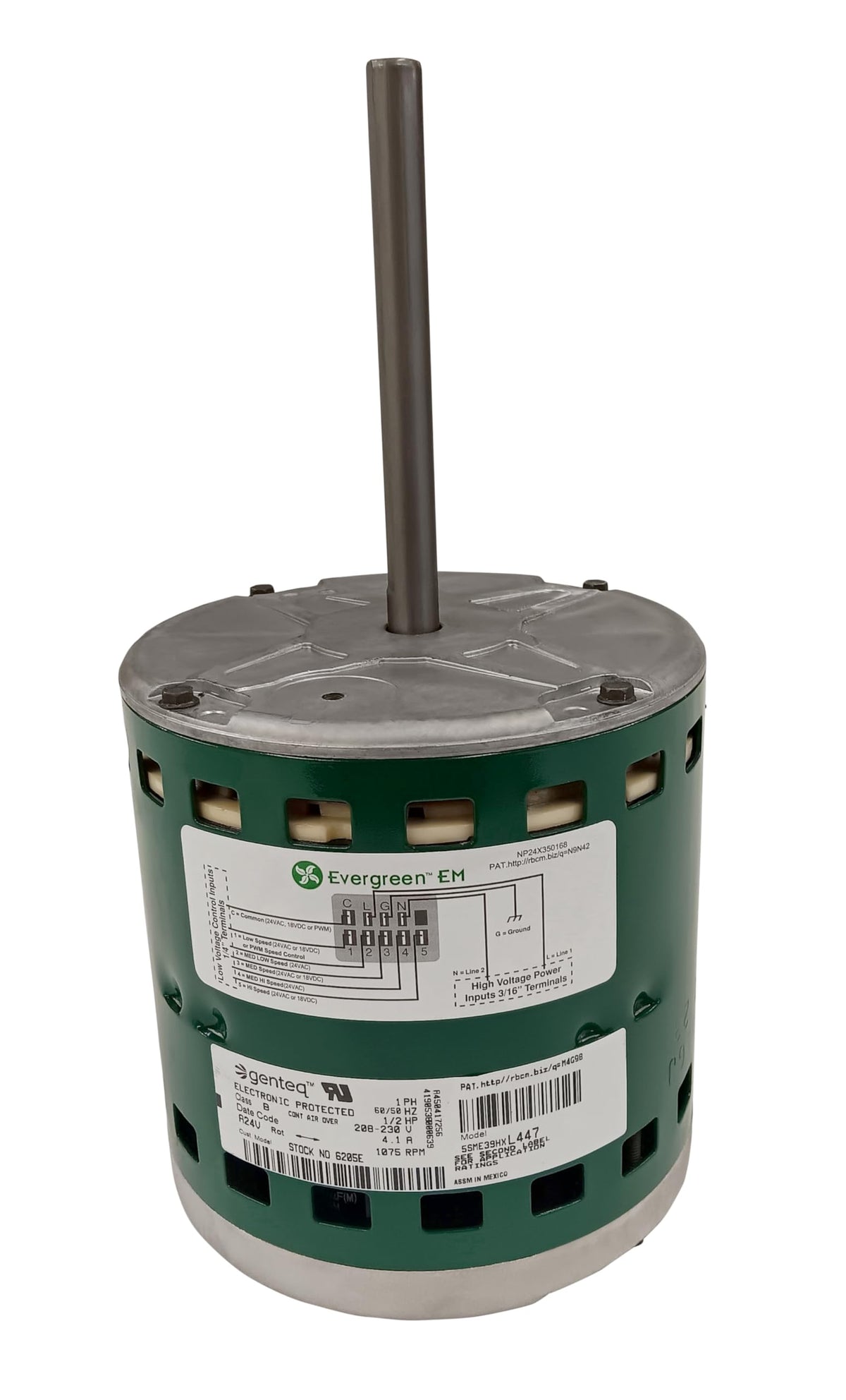 EVERGREEN 6205E GE X-13 blower motor ready for replacement in furnaces.