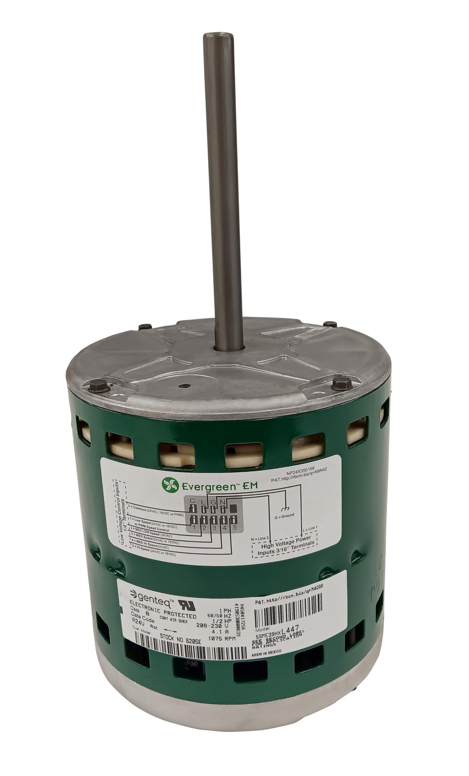 EVERGREEN 6205E GE X-13 blower motor ready for replacement in furnaces.