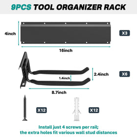 EverHANGER rubber-coated hooks close-up protecting tools and preventing slips.