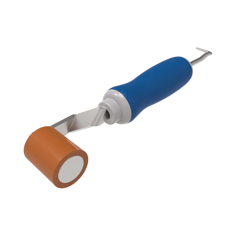 Everhard Roll-N-Chek seaming roller in action for consistent welded seams