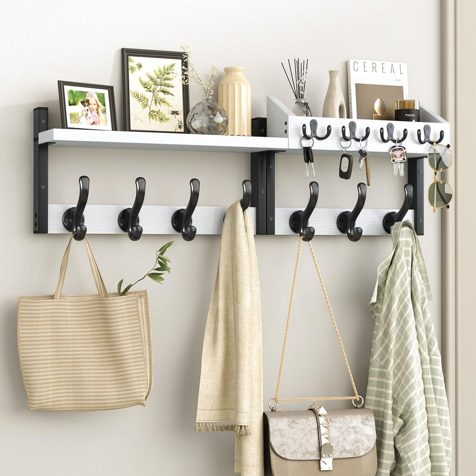 Evermagin 29-Inch Coat Rack wall mount with shelf for organized entryway