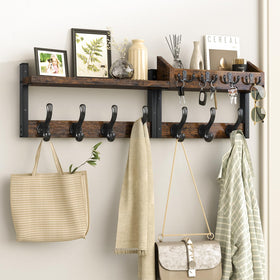 Evermagin coat rack wall mount with shelf organizes entryway coats and bags.