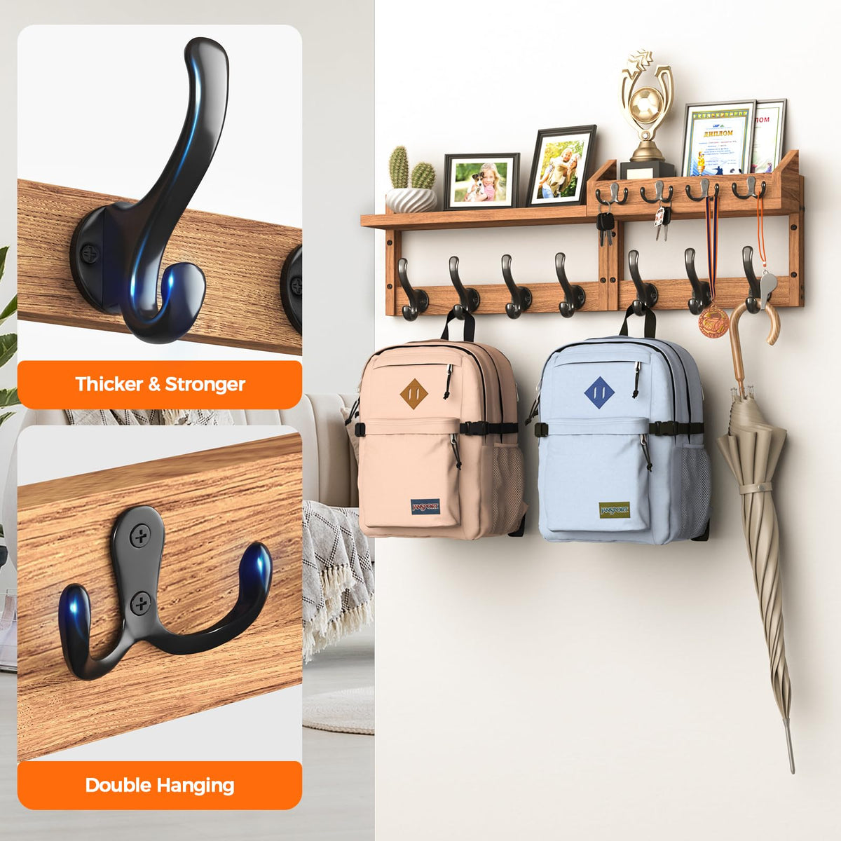 Evermagin entryway organizer keeps mail, keys, and seasonal accessories reachable.