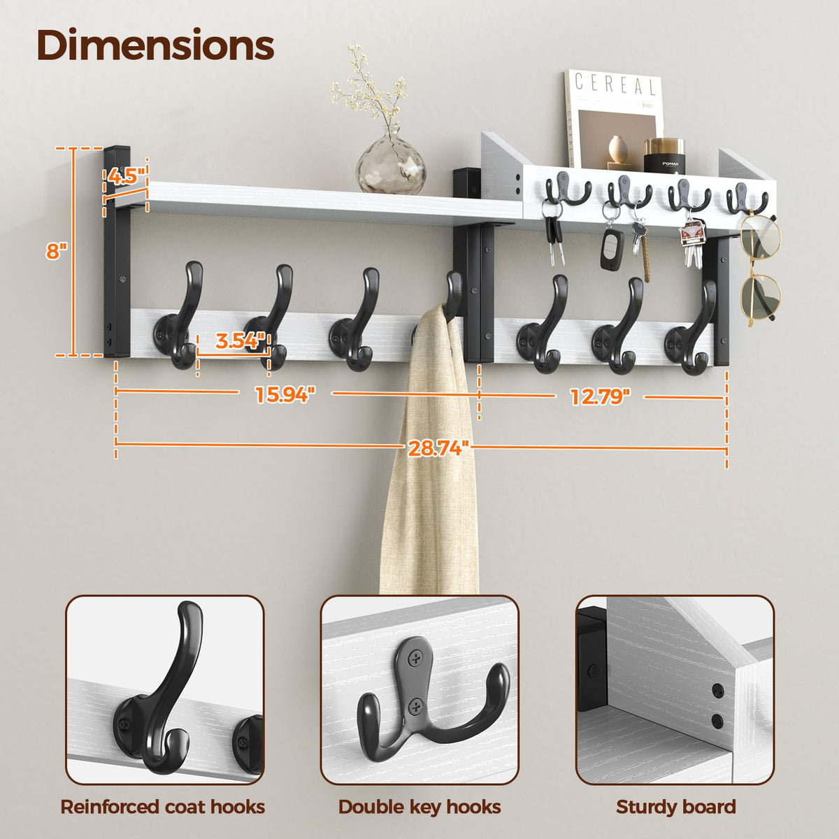 Evermagin top shelf displaying decor and small essentials