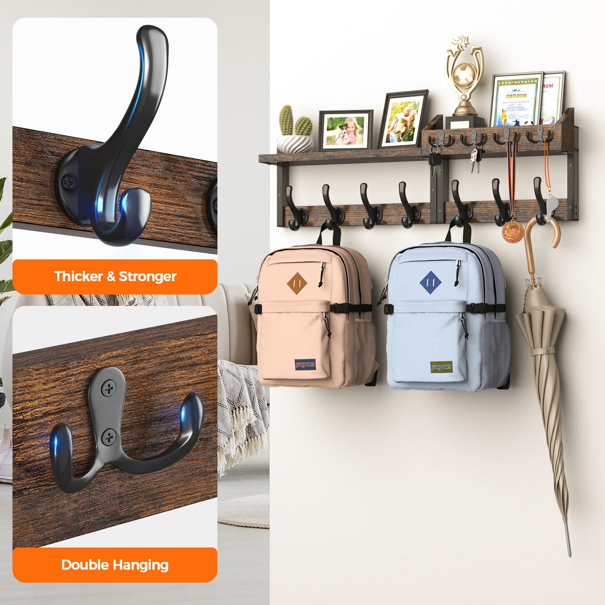 Evermagin wall-mounted design saves floor space in small rooms.