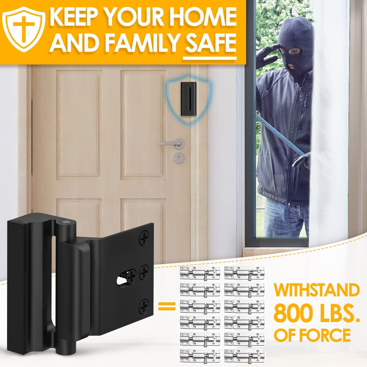 EverPlus easy-install door lock shown during DIY installation on a frame