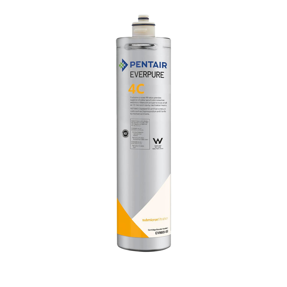 Everpure 4C cart water filter SGL front view for compact under-sink installation.