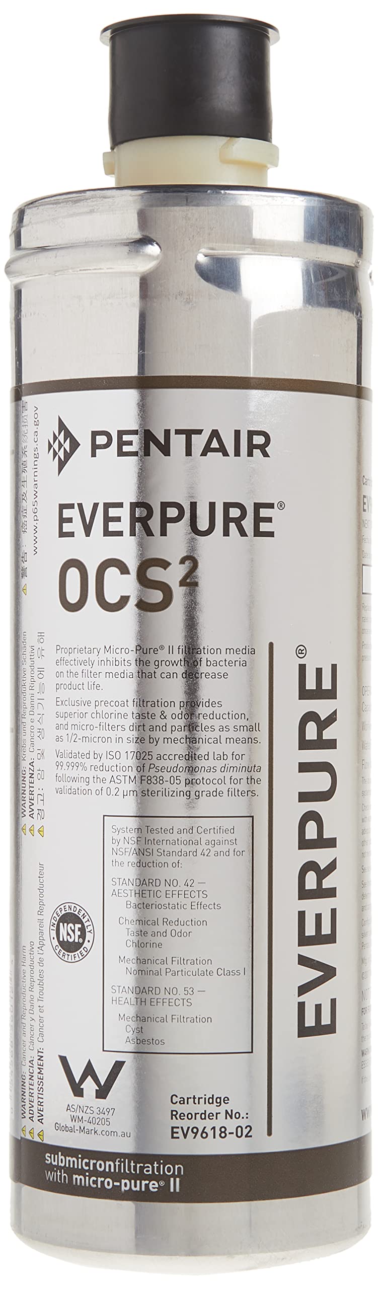Everpure EV9618-02 OCS2 filter cartridge in QL system for scale control