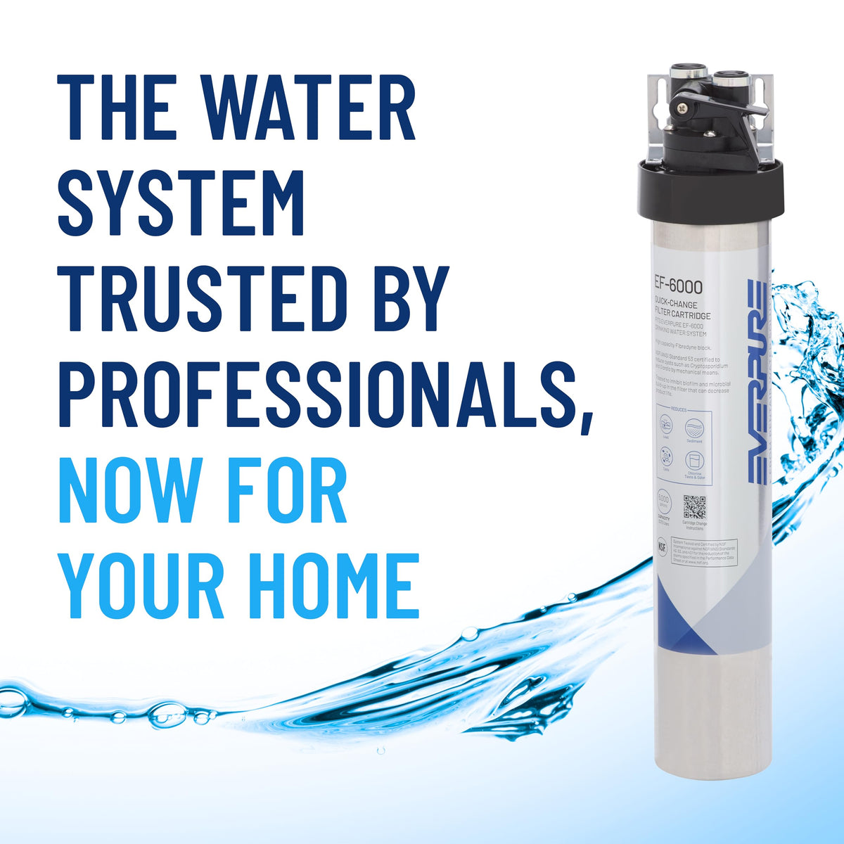 Everpure full-flow drinking water system in a modern kitchen