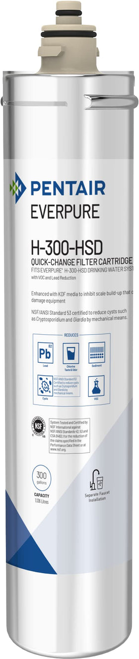 Everpure H-300-HSD cartridge packaging signaling an easy home filtration upgrade for cleaner water.