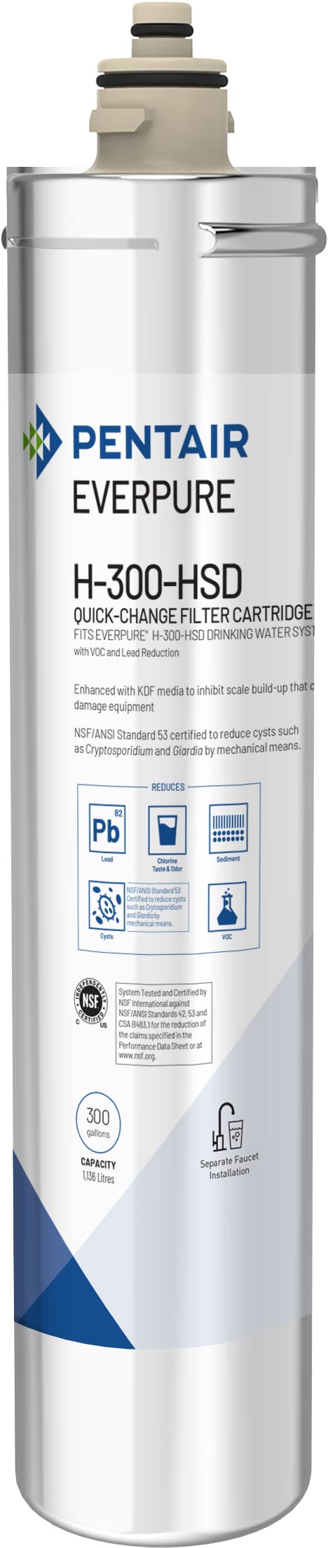 Everpure H-300-HSD cartridge packaging signaling an easy home filtration upgrade for cleaner water.