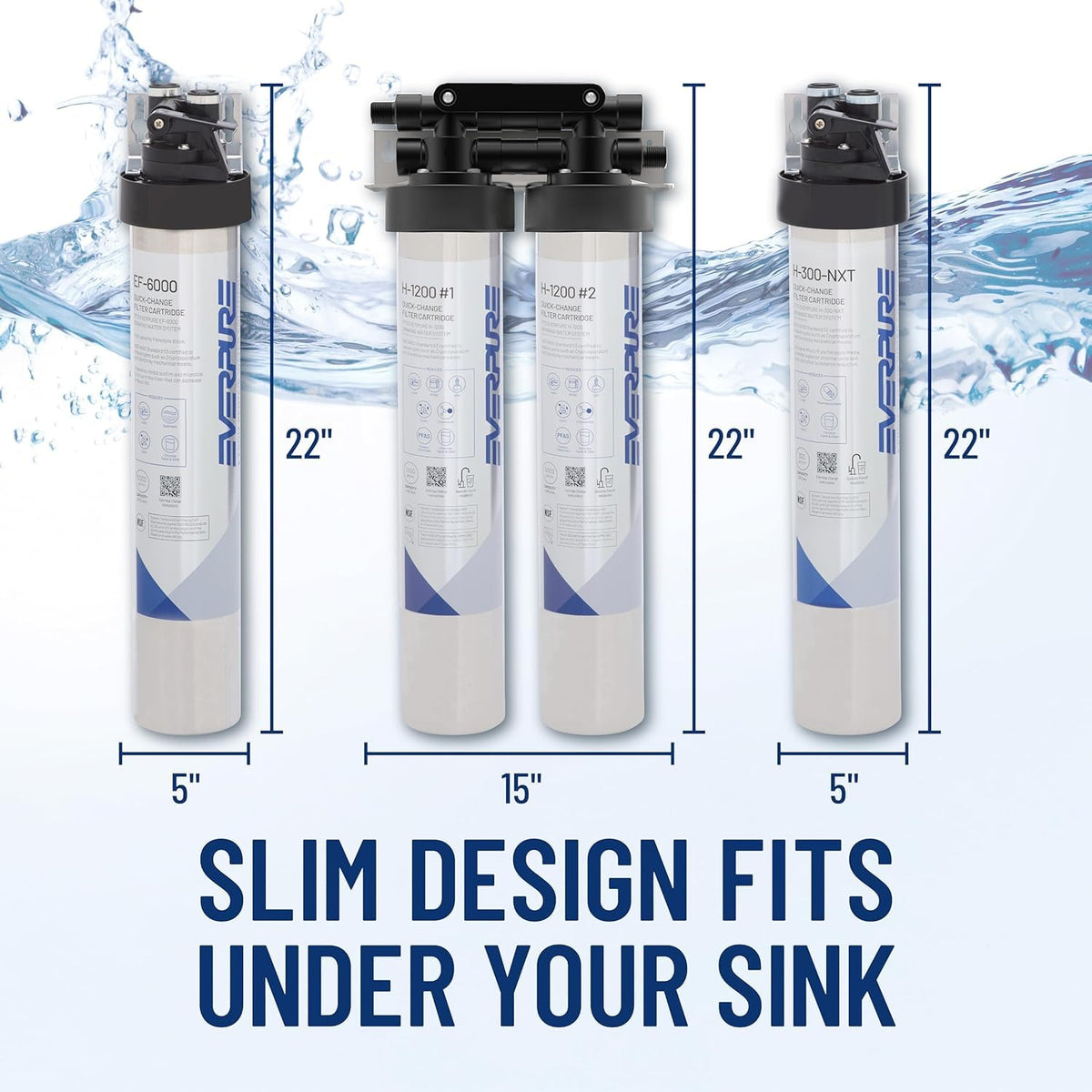 Everpure H-1200 dual-filter chambers ready for long-lasting filtration.