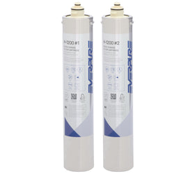 Everpure H-1200 under-sink installation showing a compact setup for water filtration.