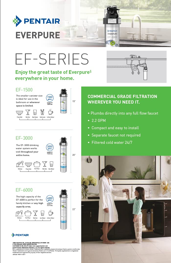 Lead reduction and chlorine taste removal with Everpure EF-1500 cartridge