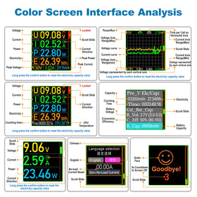 Eversame USB-C power meter display modes show real-time voltage and current.