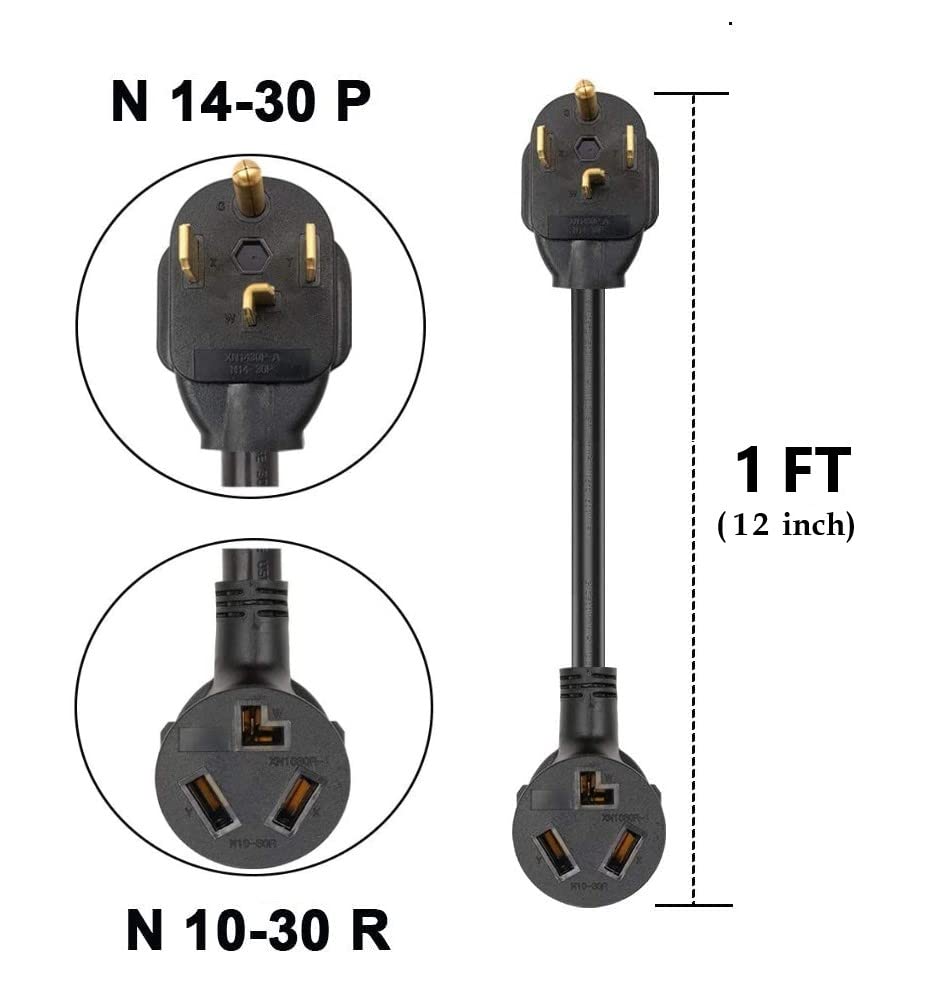 Eversimpleinc 30A dryer adapter showing 125/250V compatibility