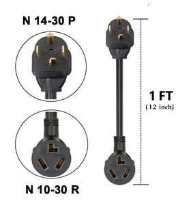 Eversimpleinc 30A dryer adapter showing 125/250V compatibility