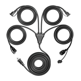 Eversimpleinc outdoor 46 ft splitter cord ready for flexible power reach