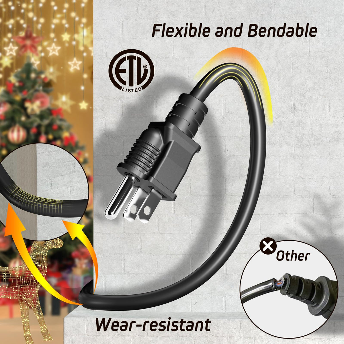Reinforced blades and copper conductors ensure reliable power